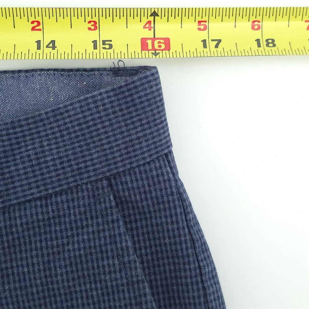 Banana Republic Mens Pants Aiden Fit 31x30 Blue Micro Check Chino Biz Casual